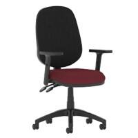 dynamic Eclipse II Operator Chair Permanent Contact Fabric Height-Adjustable Armrest Black, Red 120 kg Eclipse Plus II 600 x 600 x 970 mm