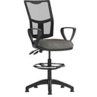 Dynamic Permanent Contact Backrest Task Operator Chair Fixed Arms Eclipse II Black Back, Charcoal Seat Without Headrest High Back