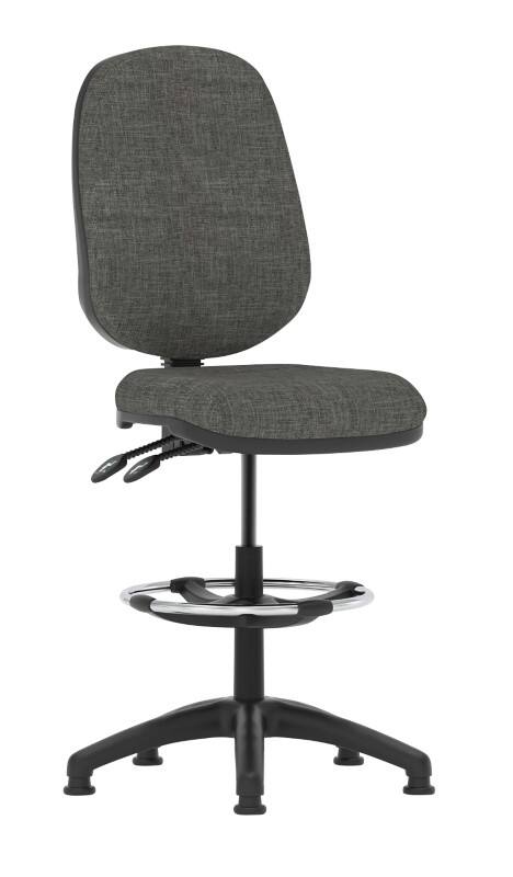 Dynamic Permanent Contact Backrest Task Operator Chair Without Arms Eclipse II Charcoal Seat Without Headrest High Back