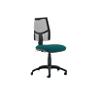 Dynamic Permanent Contact Backrest Task Operator Chair Without Arms Eclipse II Black Back, Maringa Teal Seat Without Headrest Medium Back