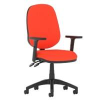 Dynamic Tilt & Lock Task Operator Chair Height Adjustable Arms Eclipse Plus II Tabasco Red Seat Without Headrest High Back