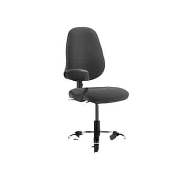 Dynamic Permanent Contact Backrest Task Operator Chair Fixed Arms Eclipse II Black Back, Charcoal Seat With Adjustable Headrest High Back
