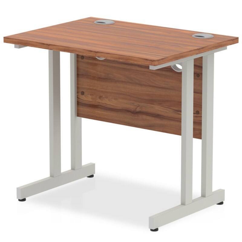 dynamic Impulse Straight Desk Rectangular Walnut Cantilever 800 (W) x 600 (D) x 730 (H) mm MFC (Melamine Faced Chipboard)