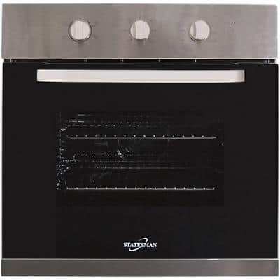 Statesman Built-In BSF60SS Fan Oven 4 Cooking Function Stainless Steel Black