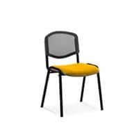 Dynamic Stacking Chair ISO Black Frame Mesh Back Senna Yellow Fabric Seat Pack of 4 Without Arms