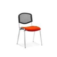 dynamic ISO Stacking Chair Without Armrest Chrome Frame Mesh Back Tabasco Orange Fabric Seat 535 x 410 x 820 mm Pack of 4