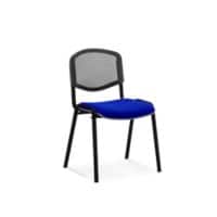 Dynamic Stacking Chair ISO Black Frame Mesh Back Stevia Blue Fabric Seat Pack of 4 Without Arms