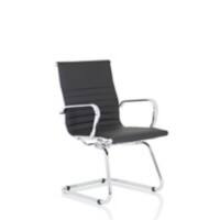 Dynamic Visitor Chair Fixed Armrest Nola Seat Black Bonded Leather