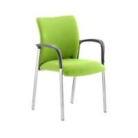 Dynamic Visitor Chair Fixed Armrest Academy Seat Myrrh Green Fabric