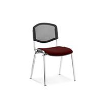 Dynamic Stacking Chair ISO Chrome Frame Mesh Back Ginseng Chilli Fabric Seat Pack of 4 Without Arms