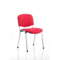 Dynamic Stacking Chair ISO Chrome Frame Bergamot Cherry Fabric Seat Pack of 4 Without Arms