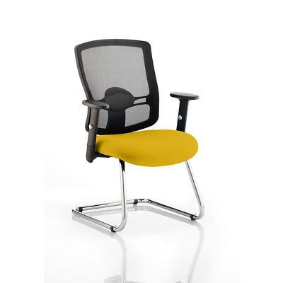 Dynamic Visitor Chair Adjustable Armrest Portland Seat Senna Yellow Fabric