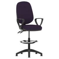 Dynamic Permanent Contact Backrest Task Operator Chair Loop Arms Eclipse II Tansy purple Seat Without Headrest High Back