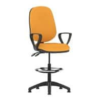 Dynamic Permanent Contact Backrest Task Operator Chair Loop Arms Eclipse II Senna Yellow Seat Without Headrest High Back