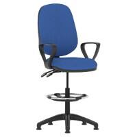 dynamic Eclipse II Operator Chair Permanent Contact Fabric Fixed Armrest Black, Blue 120 kg Eclipse II 600 x 600 x 1,090 mm