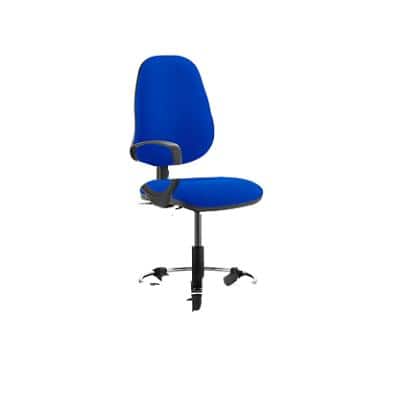 Dynamic Permanent Contact Backrest Task Operator Chair Fixed Arms Eclipse II Black Back, Blue Seat With Adjustable Headrest High Back