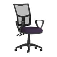 Dynamic Permanent Contact Backrest Task Operator Chair Loop Arms Eclipse II Black Back, Tansy purple Seat Without Headrest Medium Back