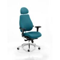 Dynamic Synchro Tilt Posture Chair Multi-Functional Arms Chiro Plus Ultimate Maringa Teal Seat With Adjustable Headrest High Back