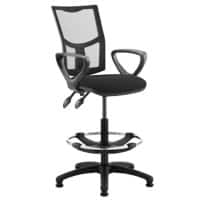 Dynamic Permanent Contact Backrest Task Operator Chair Fixed Arms Eclipse II Black Back, Black Seat Without Headrest High Back