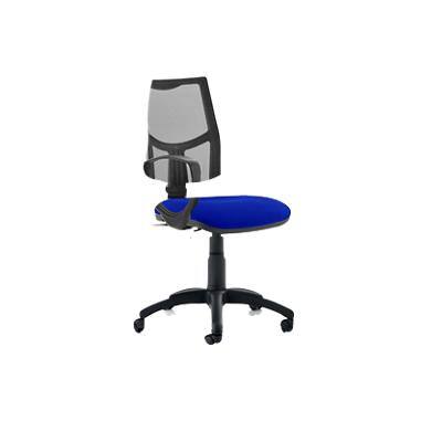 Dynamic Permanent Contact Backrest Task Operator Chair Loop Arms Eclipse II Black Back, Stevia Blue Seat Without Headrest Medium Back