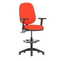 Dynamic Permanent Contact Backrest Task Operator Chair Height Adjustable Arms Eclipse II Tabasco Red Seat Without Headrest High Back