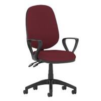 Dynamic Permanent Contact Backrest Task Operator Chair Loop Arms Eclipse II Ginseng Chilli Seat Without Headrest High Back