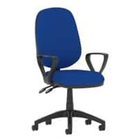 Dynamic Permanent Contact Backrest Task Operator Chair Loop Arms Eclipse II Stevia Blue Seat Without Headrest High Back