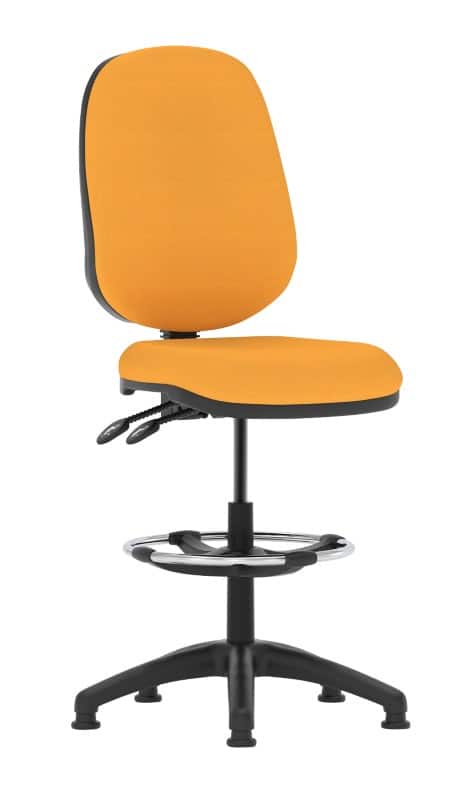 Dynamic Permanent Contact Backrest Task Operator Chair Without Arms Eclipse II Senna Yellow Seat Without Headrest High Back