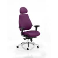 dynamic Stevia Posture Chair Synchro Tilt Fabric Optional Armrest Purple 150 kg Chiro Plus Ultimate 710 x 690 x 1,220 mm