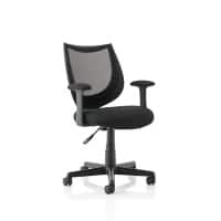 Dynamic Basic Tilt Task Operator Chair Removable Arms Camden Black Back, Black Seat Without Headrest Medium Back