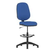 Dynamic Permanent Contact Backrest Task Operator Chair Without Arms Eclipse I Blue Seat Without Headrest High Back and Hi Rise Draughtsman Kit