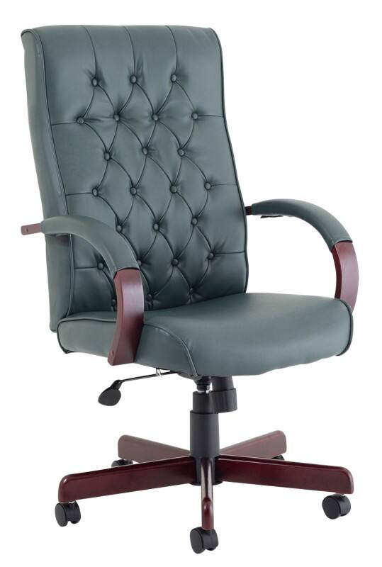 dynamic Chesterfield Executive Chair Basic Tilt Bonded leather Fixed Armrest Green 110 kg Chesterfield 640 x 650 x 1,100 mm