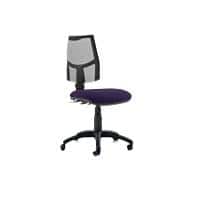 Dynamic Permanent Contact Backrest Task Operator Chair Without Arms Eclipse II Black Back, Tansy purple Seat Without Headrest