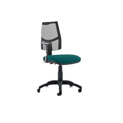 Dynamic Tilt & Lock Task Operator Chair Height Adjustable Arms Eclipse Plus II Black Back, Maringa Teal Seat Without Headrest Medium Back