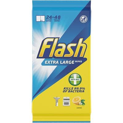 Flash Cleaning Wipes Extra Large Lemon Pack of 24