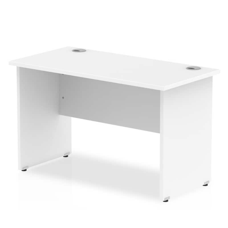 dynamic Impulse Straight Desk Rectangular White Base panel 1,200 (W) x 600 (D) x 730 (H) mm MFC (Melamine Faced Chipboard)