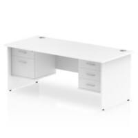 dynamic Impulse Straight Desk Rectangular White Base panel 5 Drawers 2 Pedestals 1,800 (W) x 800 (D) x 730 (H) mm MFC (Melamine Faced Chipboard)