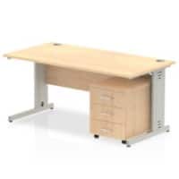 dynamic Impulse Straight Desk Rectangular Maple Cantilever 3 Drawers 1 Pedestal 1,400 (W) x 800 (D) x 730 (H) mm MFC (Melamine Faced Chipboard)