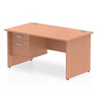 dynamic Impulse Straight Desk Rectangular Beech Base panel 2 Drawers 1 Pedestal 1,400 (W) x 800 (D) x 730 (H) mm MFC (Melamine Faced Chipboard)