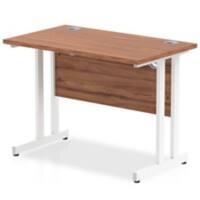 dynamic Impulse Straight Desk Rectangular Walnut Cantilever 1,000 (W) x 600 (D) x 730 (H) mm MFC (Melamine Faced Chipboard)