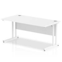 Dynamic Rectangular Office Desk White MFC Cantilever Leg White Frame Impulse 1600 x 800 x 730mm