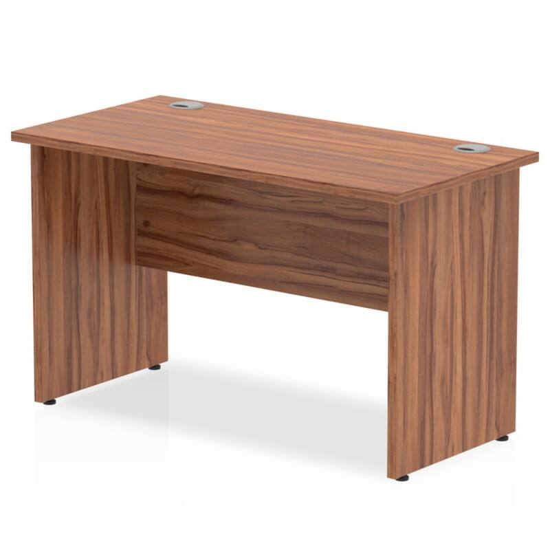 dynamic Impulse Straight Desk Rectangular Walnut Base panel 1,200 (W) x 600 (D) x 730 (H) mm MFC (Melamine Faced Chipboard)
