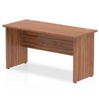 dynamic Impulse Straight Desk Rectangular Walnut Base panel 1,400 (W) x 600 (D) x 730 (H) mm MFC (Melamine Faced Chipboard)