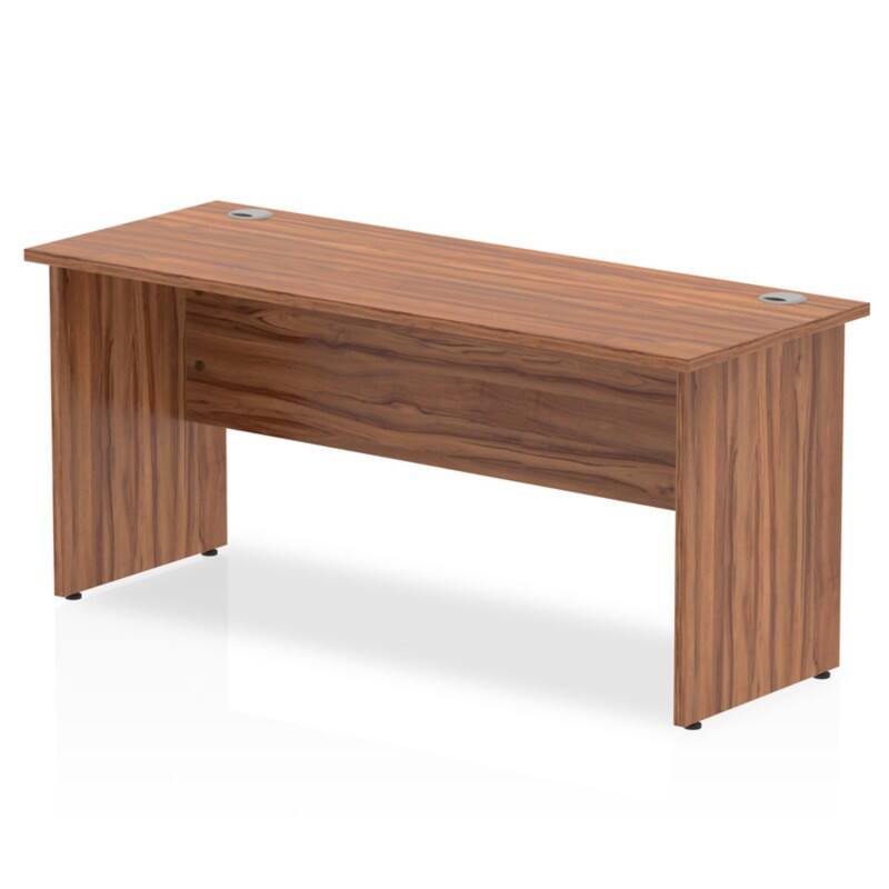 dynamic Impulse Straight Desk Rectangular Walnut Base panel 1,600 (W) x 600 (D) x 730 (H) mm MFC (Melamine Faced Chipboard)