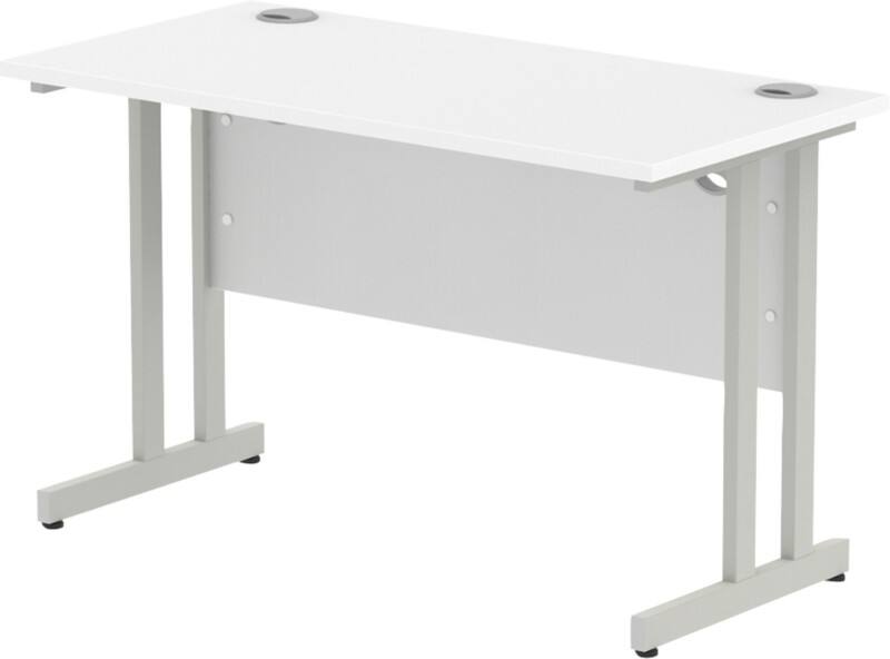 dynamic Impulse Straight Desk Rectangular White Cantilever 1,200 (W) x 600 (D) x 730 (H) mm MFC (Melamine Faced Chipboard)