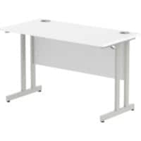 Dynamic Rectangular Office Desk White MFC Cantilever Leg Silver Frame Impulse 1200 x 600 x 730mm