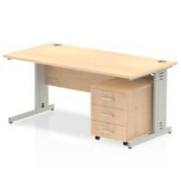dynamic Impulse Straight Desk Rectangular Maple Cantilever 3 Drawers 1 Pedestal 1,800 (W) x 800 (D) x 730 (H) mm MFC (Melamine Faced Chipboard)