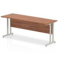 dynamic Impulse Straight Desk Rectangular Walnut Cantilever 1,800 (W) x 600 (D) x 730 (H) mm MFC (Melamine Faced Chipboard)