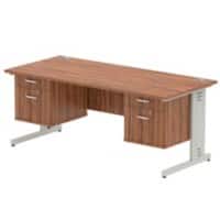 dynamic Impulse Straight Desk Rectangular Walnut Cantilever 4 Drawers 2 Pedestals 1,800 (W) x 800 (D) x 730 (H) mm MFC (Melamine Faced Chipboard)