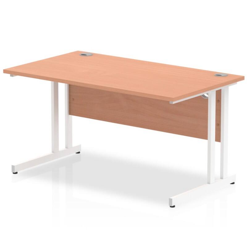 dynamic Impulse Straight Desk Rectangular Beech Cantilever 1,400 (W) x 800 (D) x 730 (H) mm MFC (Melamine Faced Chipboard)